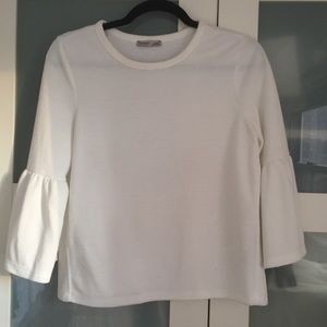 Zara white bell sleeve top